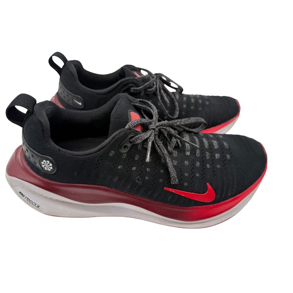 Nike Air Zoom Structure 25 Running Shoes Mens 9 Black Red Excellent ReactX Foam